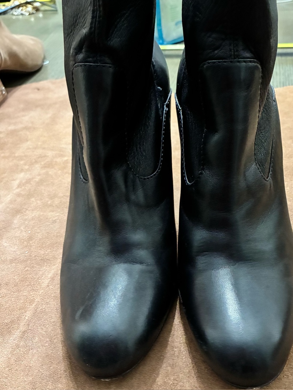 Valentino Black Leather Ankle Boots with defects